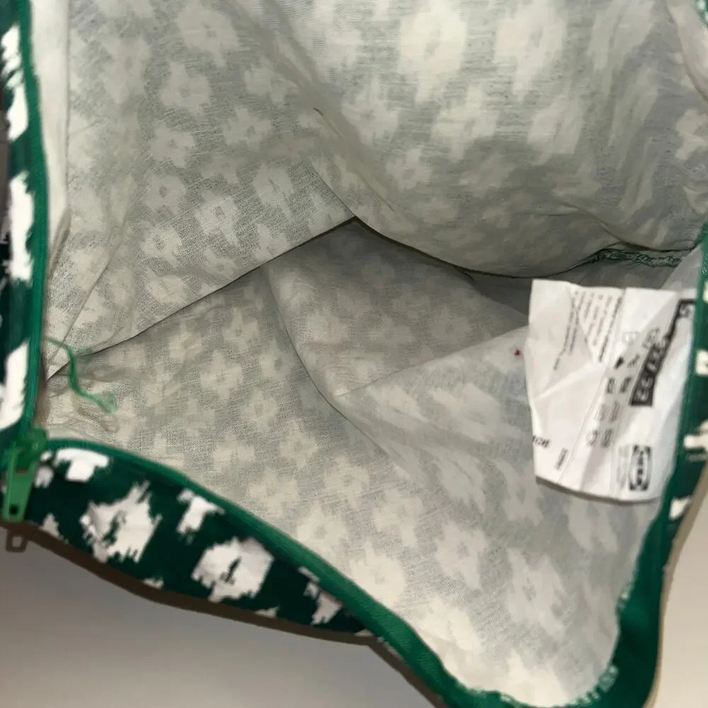 IKEA SKÅNEFJÄLLA Green Ikat Cushion Cover 20x20 100% Cotton Zip